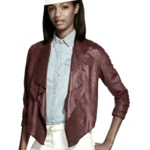 Knox Rose Faux Brown Leather Swing Jacket